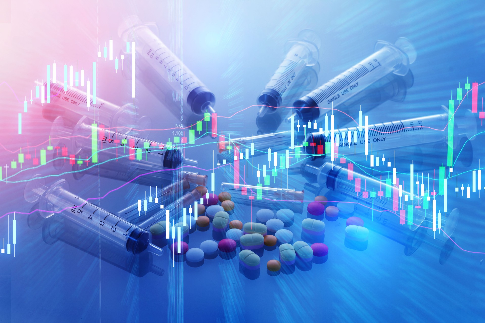drugs pill and stock chart growing up with money